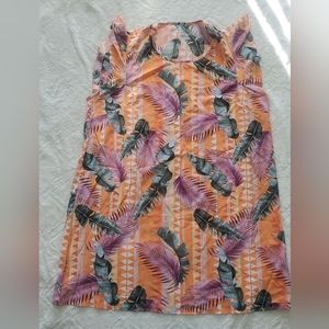 Nwt shein tropical print butterfly sleeve tunic dress